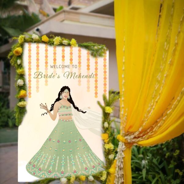 Mehndi Ceremony Welcome Sign With Illustration HASSLE FREE Customizable  Digital Wedding Welcome Sign, Mehndi Entrance Sign Template - Etsy