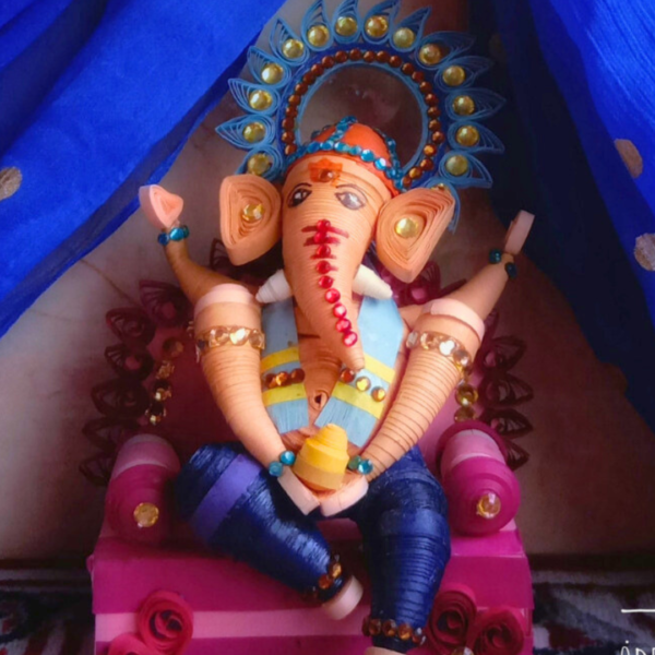 Quilled Ganpati Bappa Idol 1