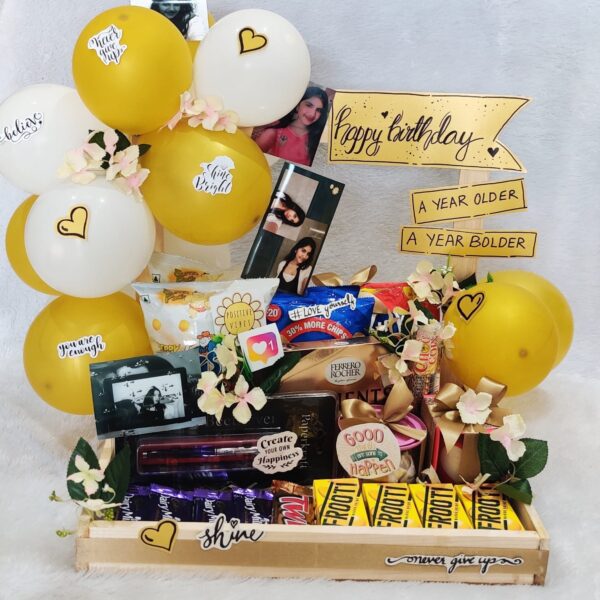 Yellow Themed Birthday Hamper. A perfect birthday gift.