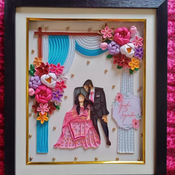 Couple Portrait Quilling Frame - Gallery image