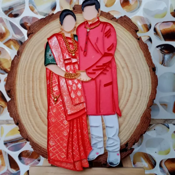 Wooden Log Quilling Portrait