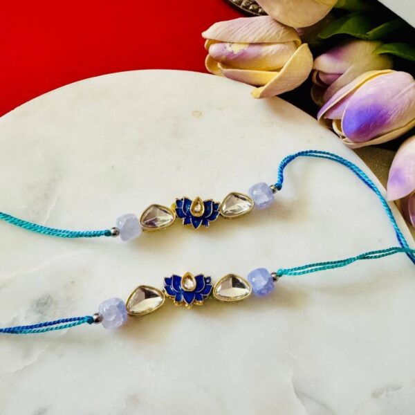 Lotus and Kundan Rakhi