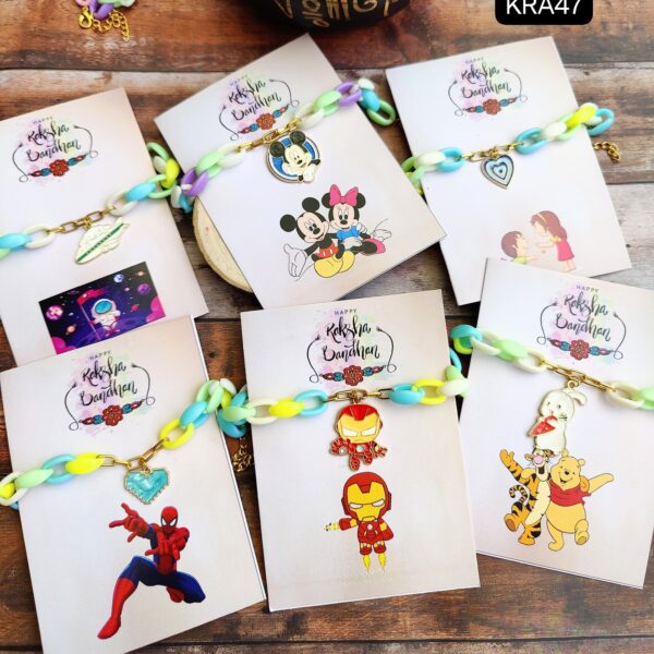 Acrylic Kids Colorful Bracelets Rakhi