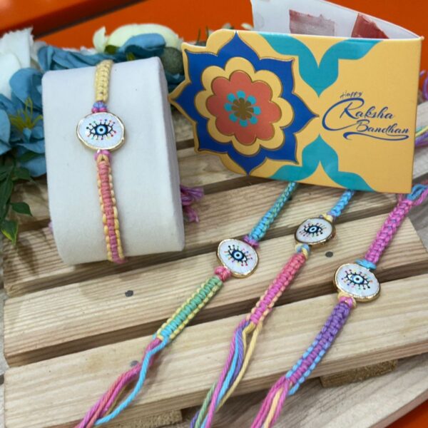 Classy Evil Eye Rakhi - Gallery Image