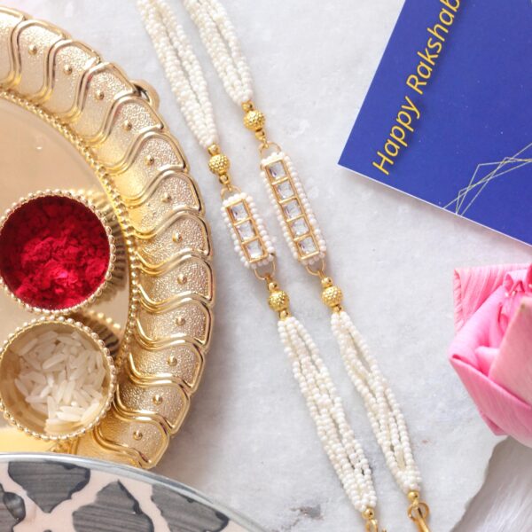 Kundan And Pearl Rakhi