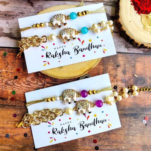 Elephant Rakhi-Bracelet Set